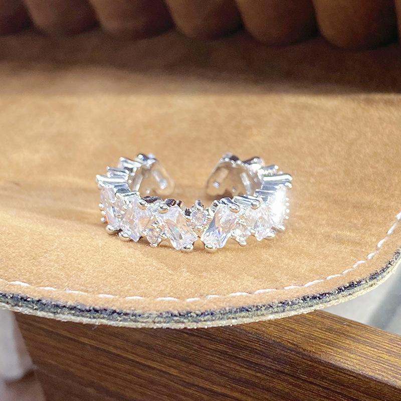 Explosive Ice Diamond Gypsy Star Full Of Diamonds Zir*****Pen Ring Niche Exquisite Light Luxury High-End Ring Woman