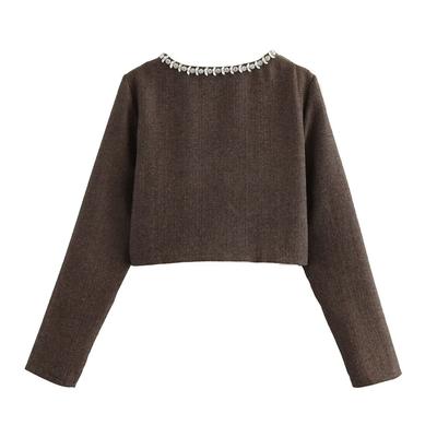 New Autumn Models, Women's Clothing, Stylish Design, Versatile Nails, Diamonds, Long-sleeved Short Jackets