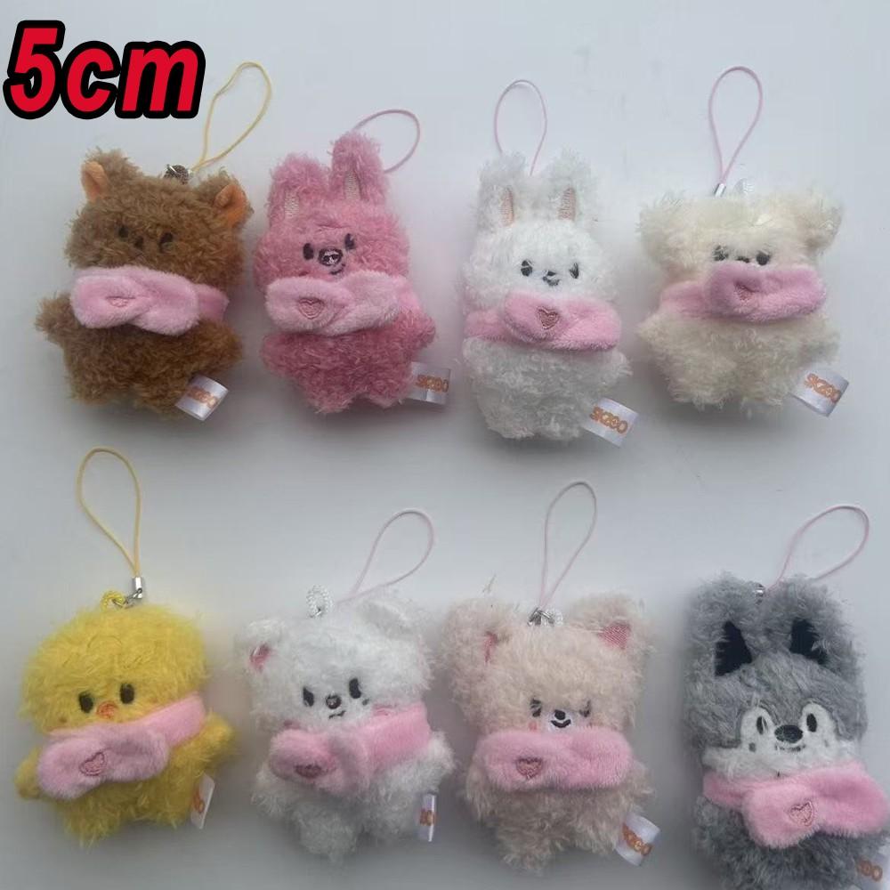 *5cm Straykids Mini Keychain Plush Doll Pendant FM Doll Creative Doll Bag Pendant Children's Fans Cute Gift