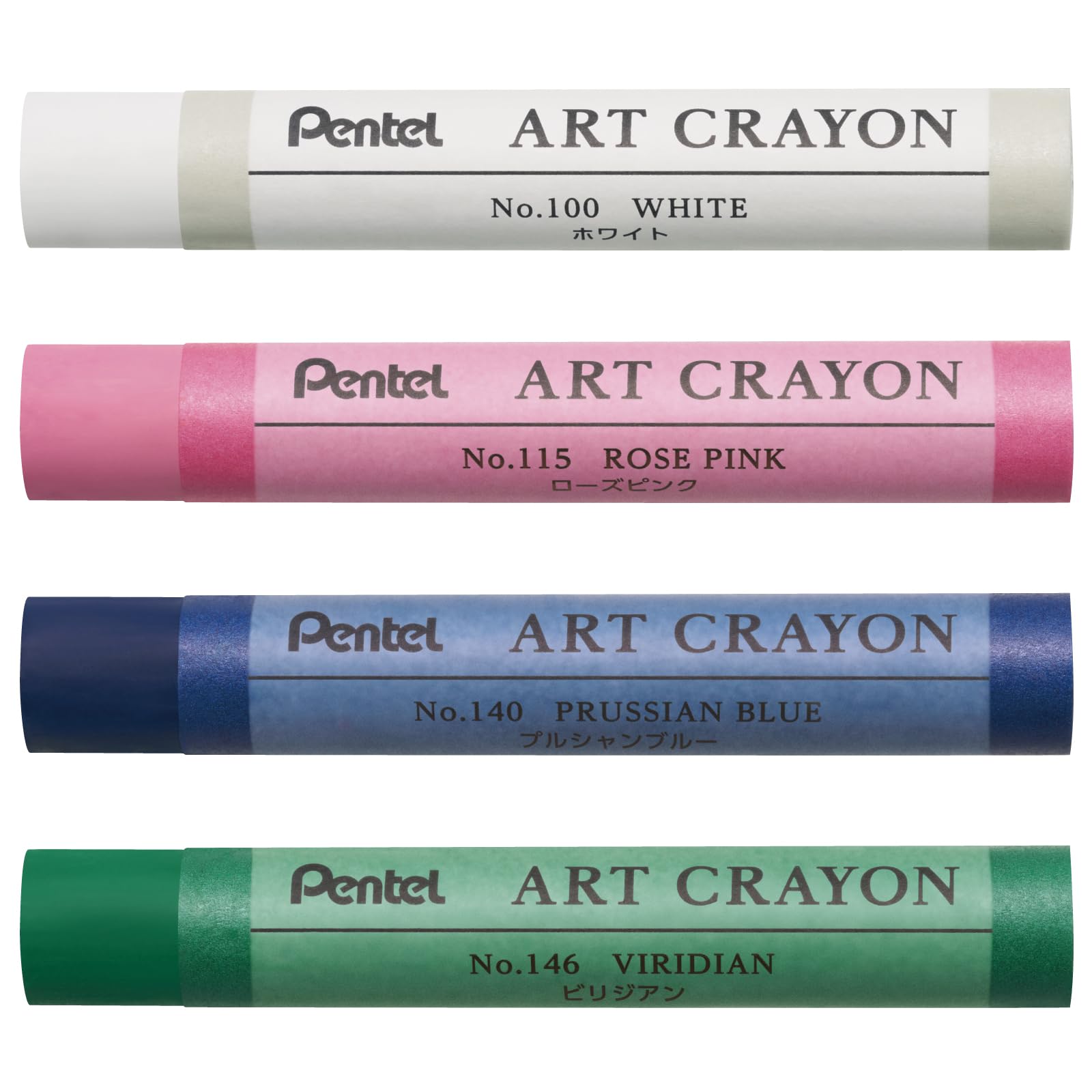 

Pentel Crayon Art Crayon 4 Color Set A Rose Prussian Viridian White, Pink, Blue,