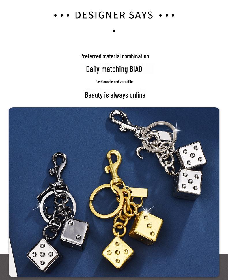 Good Luck Dice String 3D Bag Keychain