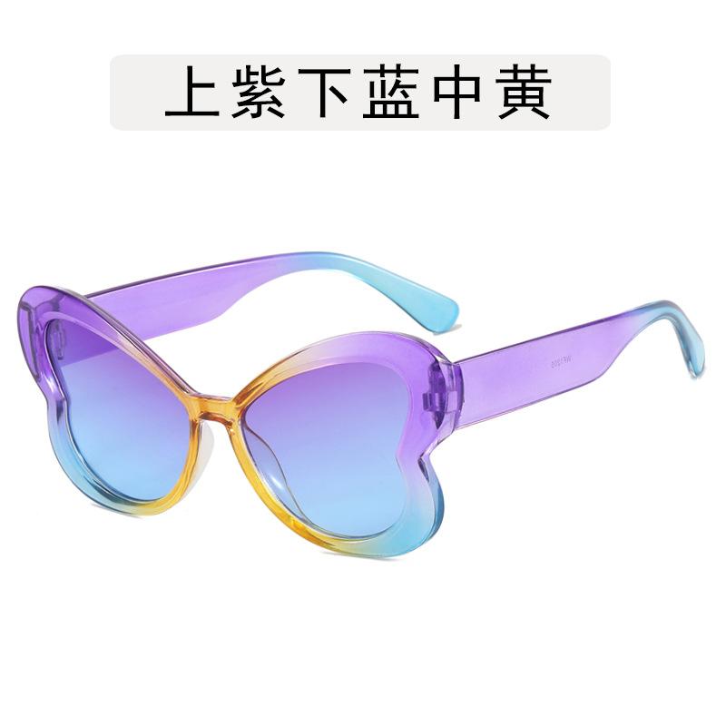 Butterfly Shape Sun Glasses Women Fashion Stylish Colorful Anti-glare Outdoor Sunglasses Hip Hop Club Show Female Sunglass