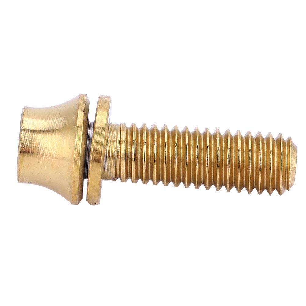 Bicycle Titanium Alloy Water Bottle Cage Screw Bolt M5x12 16mm with Washer (Gold M5x16)