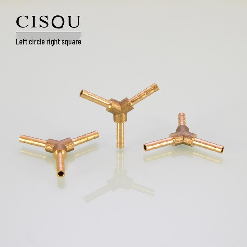 Copper Y-Junction Hose Connector for Soft, Rubber, and Leather Hoses (Sizes: 4mm-19mm)