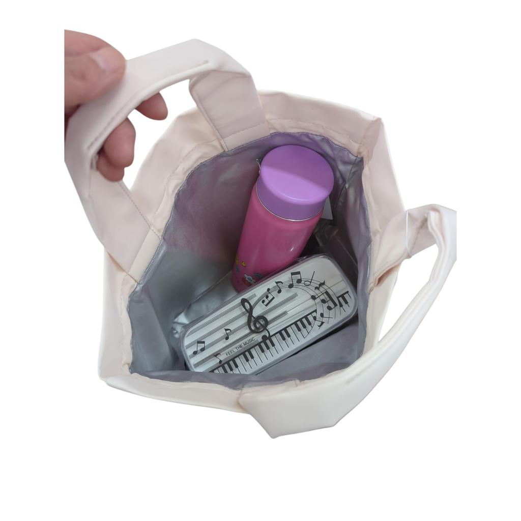 Marimo Craft SNOOPY Sweets Series Insulated Lunch Drawstring W310 x H260 x D12mm Bag, White, (SPCQ-496)