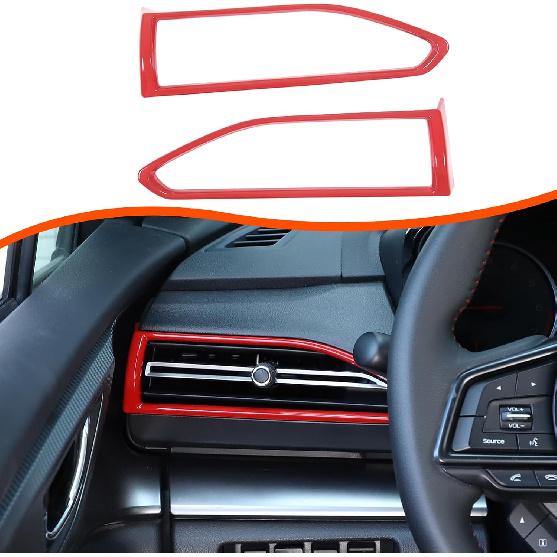 Car Air Vent Frame Trim Compatible with Subaru WRX 2022 2023 Car Center Console Side Air Vent Outlet Cover Trims Frame ABS Accessories(Red) красный