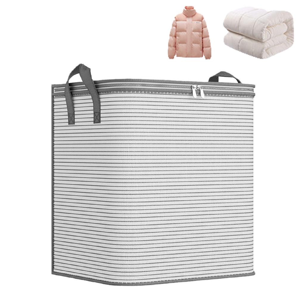 Foldable Blanket Clothing Storage Bags with Lids and Reinforced Handle Bags for Bedding and Clothes Organization