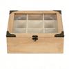 Wooden Tea Bag Organizer Box 9 Compartments Storage Teabag Holder Container with Transparent Lid for Countertop Tea