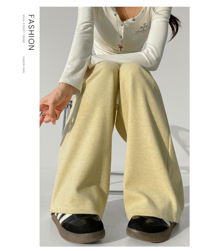 Damen-Sweatpants im amerikanischen Stil mit hoher Taille und weitem Bein - Frühjahrskollektion 2026, Petite Casual Fit