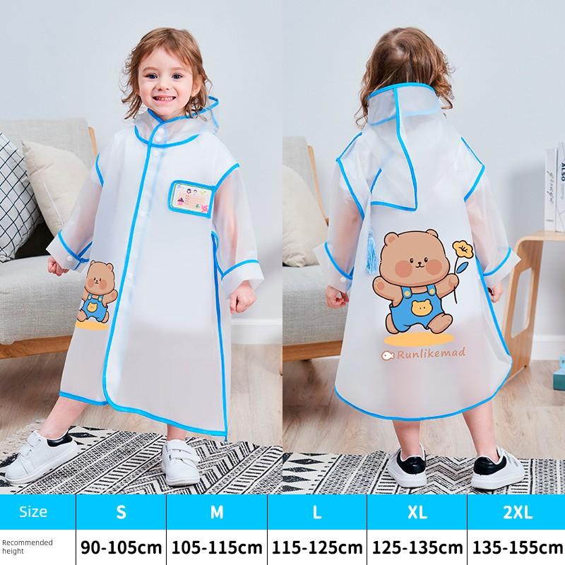 Children's Raincoat, Boy's Rain Boots Set, Kindergarten Girl's Rain Poncho, Kidsren's Student Raincoat for School, Full-Body Waterproof