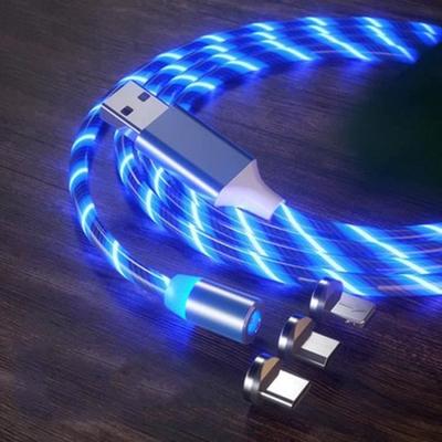 LED Glow Lighting Magnetic Fast Charging USB Type C Cable Magnetic USB Cable Micro USB Charger Cable Wire for Huawei iPhone