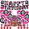 32Pcs Monster High Party Supplies Including A Banner, Cake Toppers, Balloons