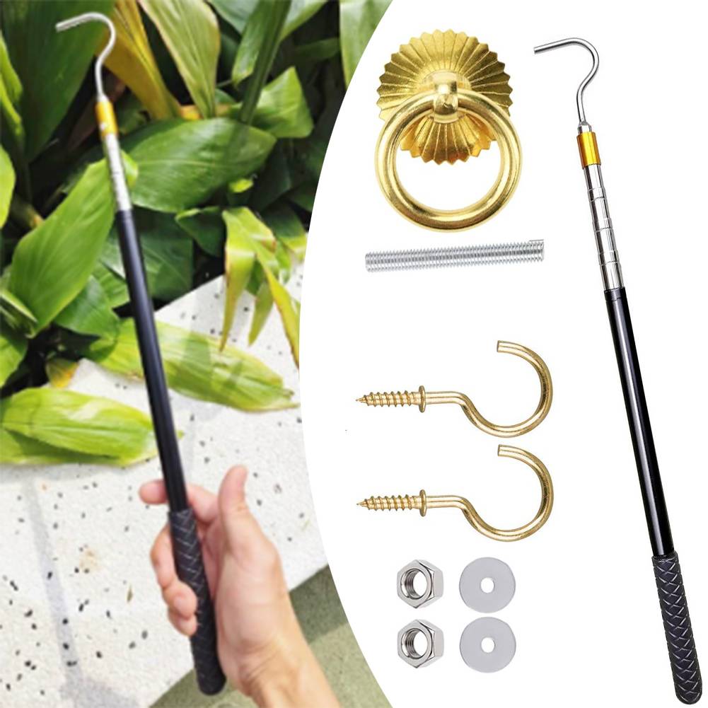For Window Opener Rod Retractable 56 To 164cm Attic Ladder Pull Down System Kit Garden Tools Accessories Household Supplies