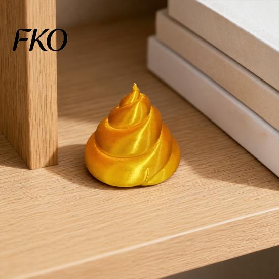 Burr-free Figurine 3D Printed Golden Poop Rotating Figurine, Luck Fortune Desk Decor, Funny Car Wealth Symbol Decoration Accessory with Turnable Base,