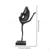 Winged Dancer Statue Black Ballet Figurine Matte Finish Ballerina for Shelf