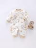Baby Autumn/Winter 40g Padded Newborn A-Class Romper: Thin Cotton, Warm Crawling Outfit