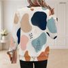 Women Plus Size Round Neck Long Sleeve Abstract Printed Casual Pullover Sweatshirt