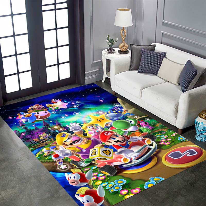 The New 2026 Super Mario Bros. Rug Is Suitable for Home Décor In Game Rooms, Bedrooms, Living Rooms, Sofa Areas, and More.