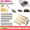 18-60PCS Lawn Mower Cutting Blades Set Stainless Steel Trimmer Blade Compatible with Gardena/Yardforce Cutter Blades Replacement