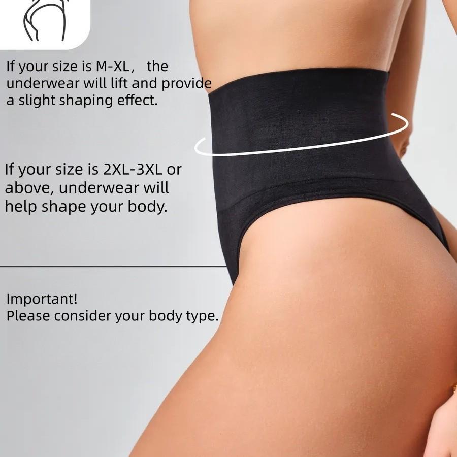 3pcs Large Size Women Summer Sexy Body Shaping Belly Strong Hip Breathable High Waist Thong Underwear