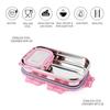 Insulated Stainless Steel Lunch Box For Work Or School With Veg Snack Box And Leak-Proof Lock In Elegant Pink Design