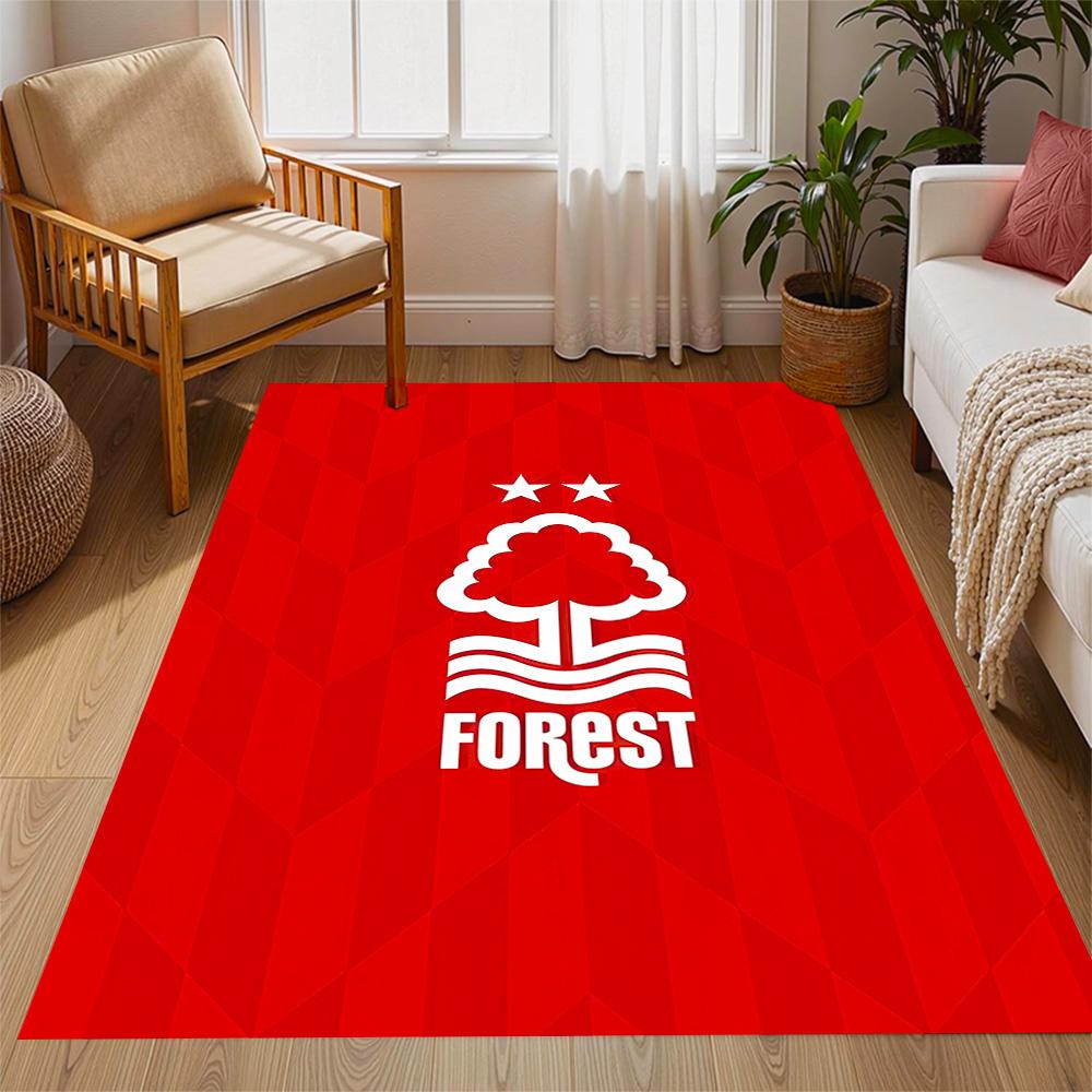 Red Tree Forest Logo Themed Anti-Slip Rugs - Polyester Home Decor, Suitable for Bedrooms, Living Rooms, Doorways, Studios, and Decorations