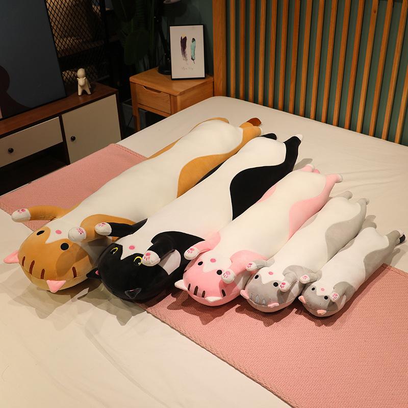 507090110130Cm Funny Joy Cute Soft Long Cat Plush Toys Pause Office Nap Pillow Bed Sleep Home Decor Doll For Kids Girl Gift