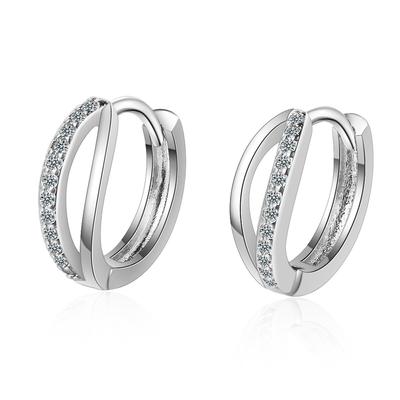 Wave Simple Compact Fashion Zirconia Sparkling Classic Stud Earrings for Women Dazzling Female Elegant Accessories Timeless Jewelry