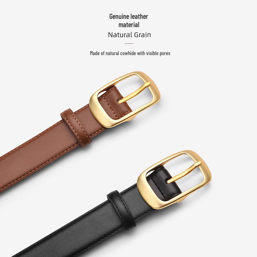 2025 Women's Leather Pin Buckle Belt - Versatile Genuine Leather Waistband for Jeans
