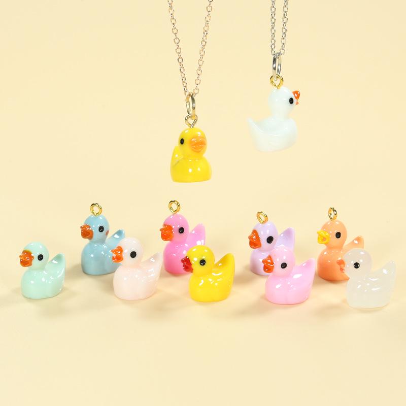 Miniature Colorful Luminous Duck Resin Ornaments for Micro Landscape and Moss Decor