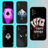Poker Ace of Spades Phone Case For Samsung S 25,24,23,22,30,21,10,9,Ultra,Plus,Lite,FE,4G,5G Black Soft Case