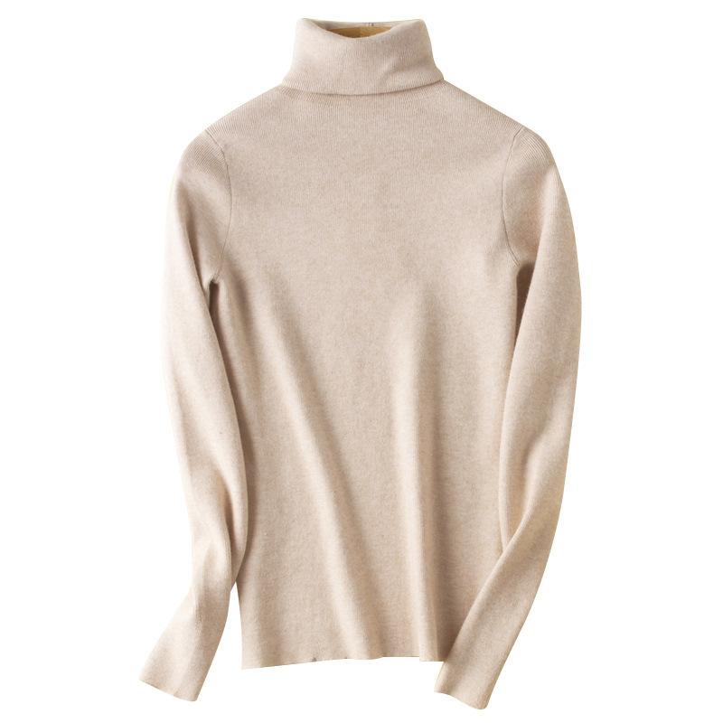 Autumn and Winter Women's Stacked Collar Round Neck Slim Pullover Hundred Yards Bottoming Knitwear