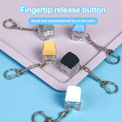 Fidget Toy Keyboard Keychain Stress Relief Toy Adults Kids Finger Press