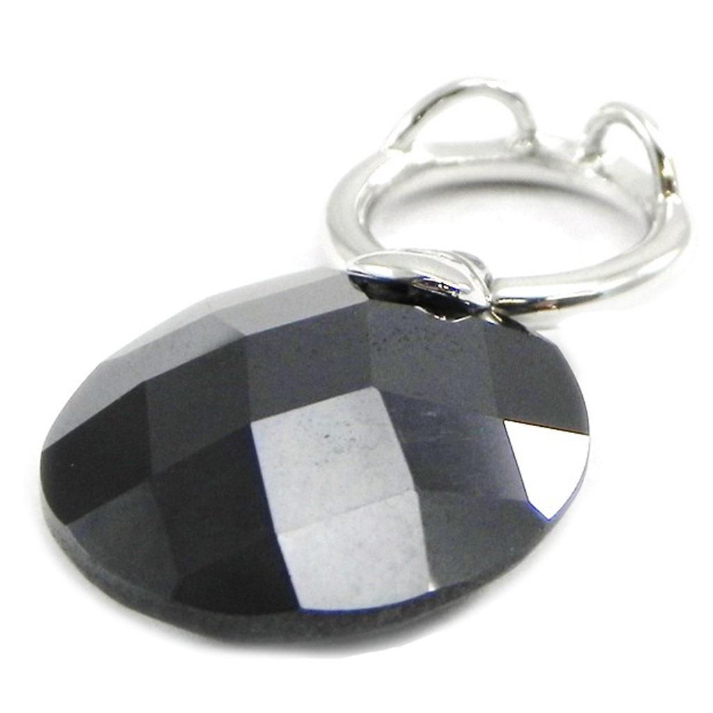 Les Trésors De Lily [I3943] - Black 'Linda' Silver Pendant