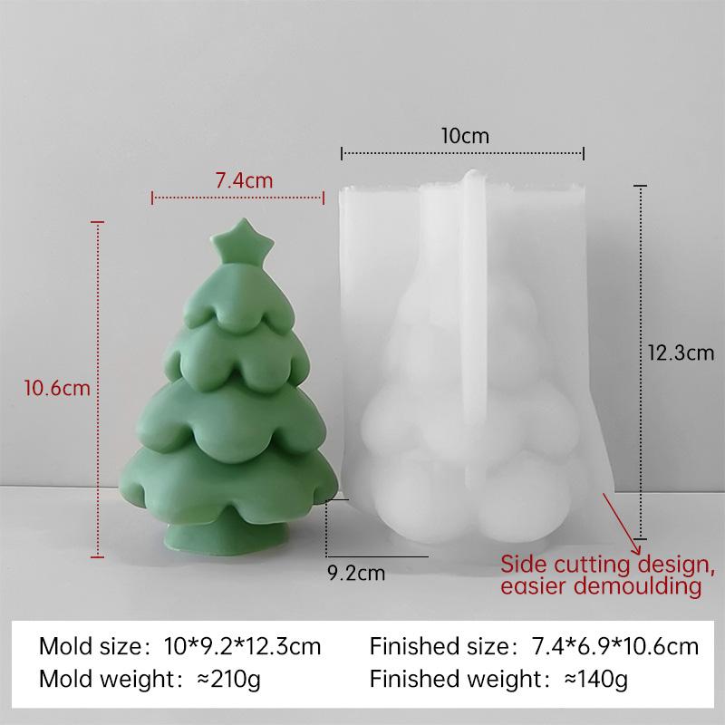 Creative Christmas Tree Silicone Candle Mold DIY Aroma Plaster Resin Molds Christmas Decoration Candle Making Supplies