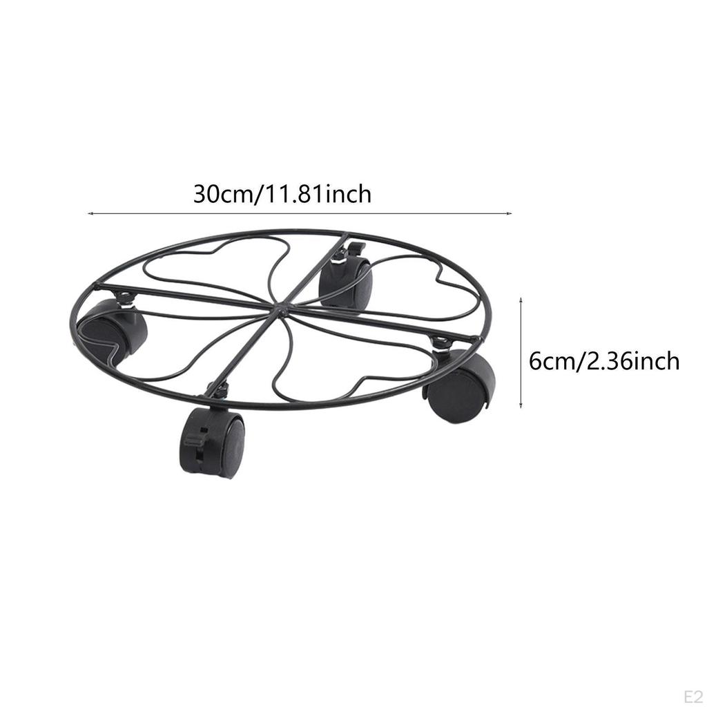 Hollow Heart Pot Caddy Planter Trolley Home with Lockable Wheels Rolling Plant Stand for Living Room