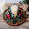 Pine Candle Holder Wreath 28cm Pinecone Wreath Candlestick Wreath  Festival Celebration