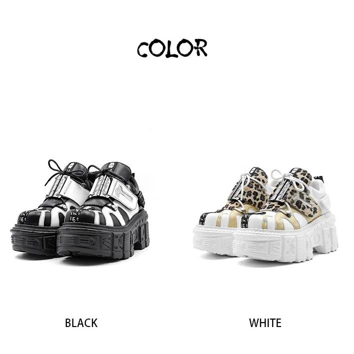 Dámské tenisky Nový punkový styl Dámské boty Gotické kotníkové rockové boty Šněrovací Výška podpatku Platformové boty Dámské Kovová dekorace