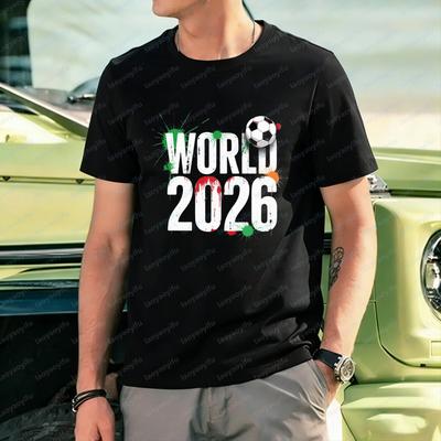 World 2026 Soccer TShirt for Men Mexico Color Design Tops Football Lover Tee Sports Events Vintage Breathable Fashion Clothing