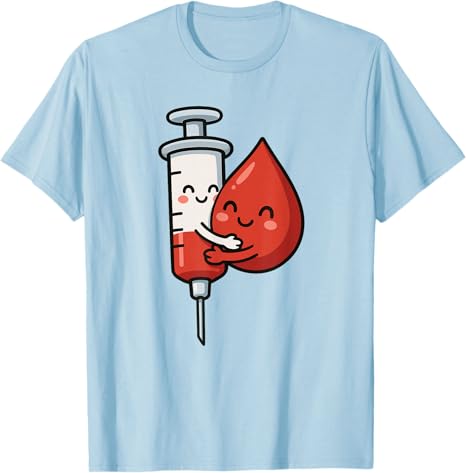 Kawaii Phlebotomist Krankenschwester Humor Blutentnahme Süße Spritze T-Shirt Mädchen Mode Lustig Blutspender Labor Witz Tee Y2k Kunst Pädiatrisch