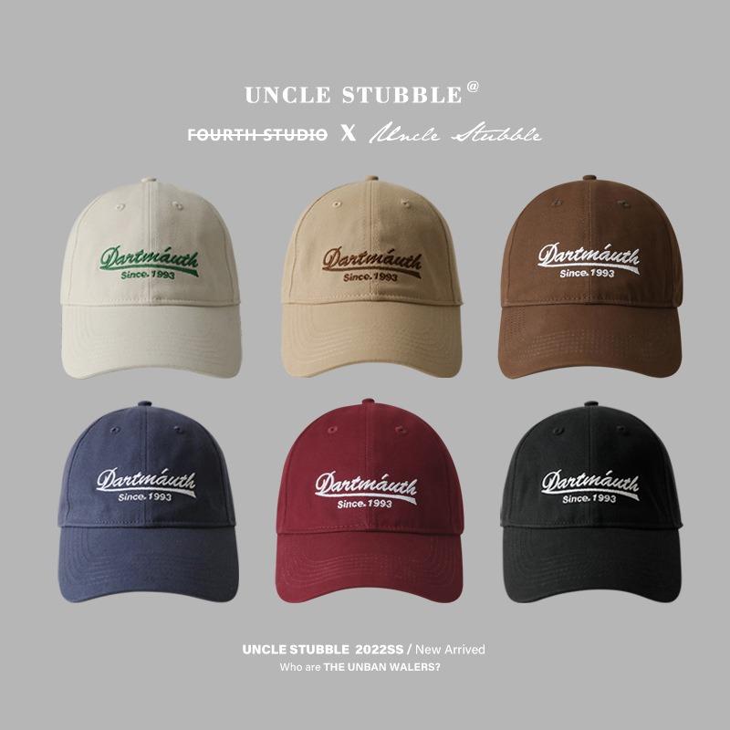 New embroidered letter baseball cap for men and women, wide brim and versatile face, small soft top cap for women