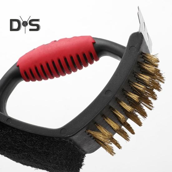 Univerzální škrabka na grilování 3 v 1 Tepelně odolná nerezová ocel na čištění grilů pro plynové uhlí a běžné trouby