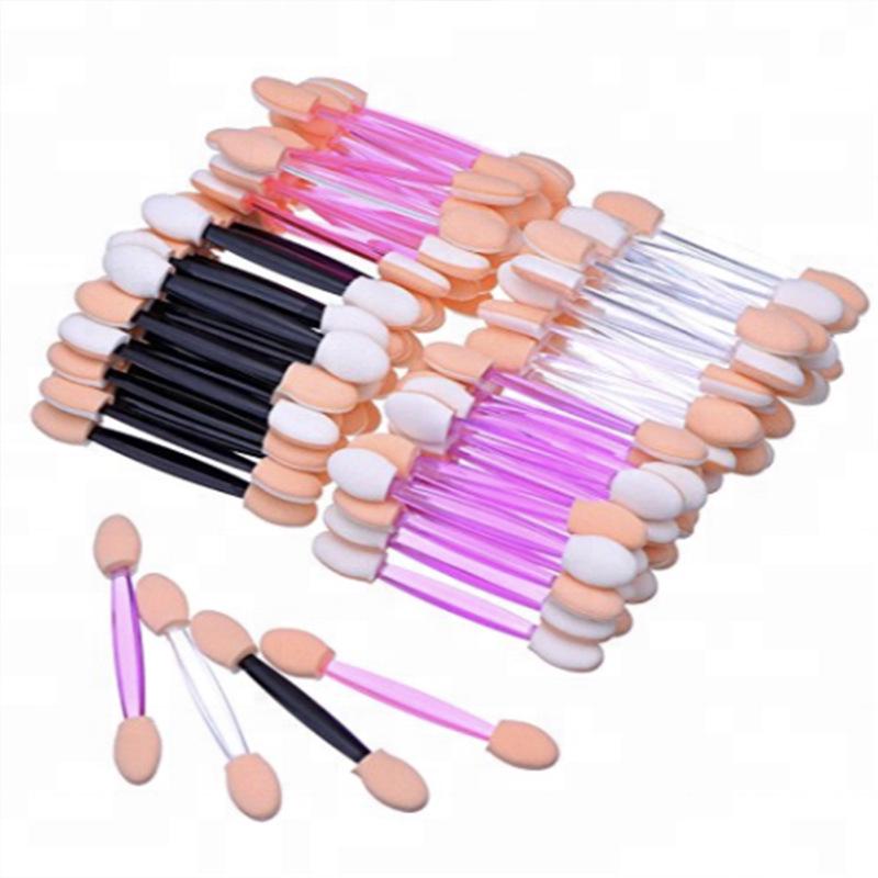 50-Pack Double-Ended Eyeshadow Applicators: 5.5/6.5cm Latex Sponge Makeup and Nail Art Blending Sticks
