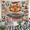 Manchester United Team Collage Pattern Wall Hanging Tapestry Decorative Tapestry Home Decor for Bedroom and Living Room