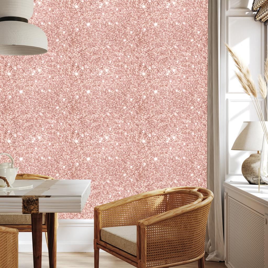 Coral and Peach Glitter Wallpaper for Living Room and Bedroom 50x1000