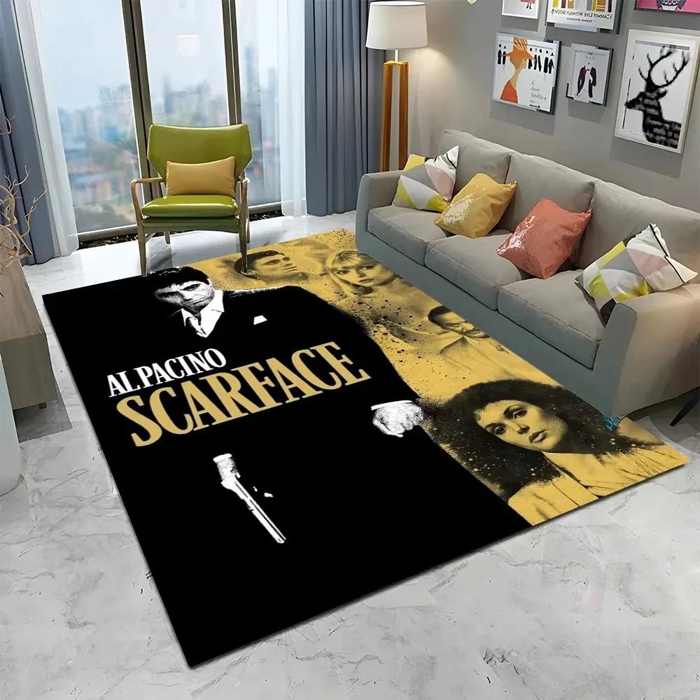 VIKAMA Scarface 3D Visual Rug Tony Classic Movie Carpet Non Slip Floor Mat Living Room Bedroom Sofa Decor Kids Playroom