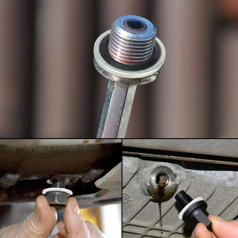 M12/M14 Car Oil Pan Drain Gasket Drainage Bolt Pad Rubber Oil Drain Plug Gasket Washer Seal Set Galvanised Combination Gasket