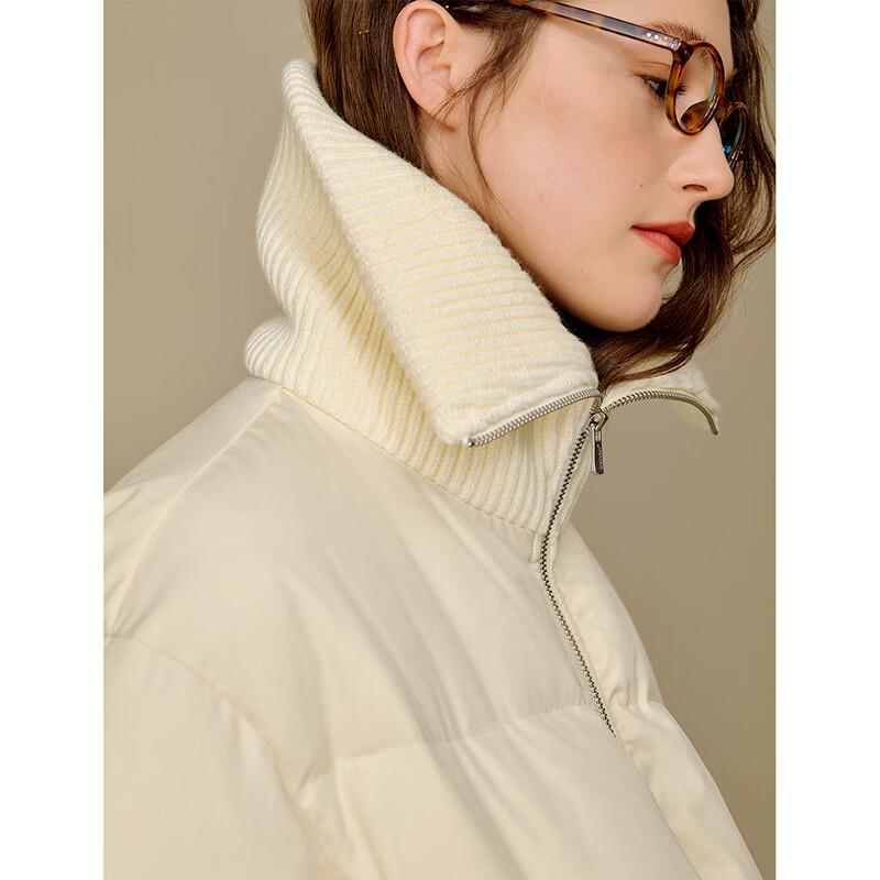 Inman Women's Spliced Knitted Collar Short Down Jacket