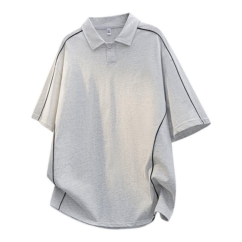 Heren Vintage Gestreept Kortemouw Polo Shirt, Zomer 2025, Trendy Los Overslag T-shirt