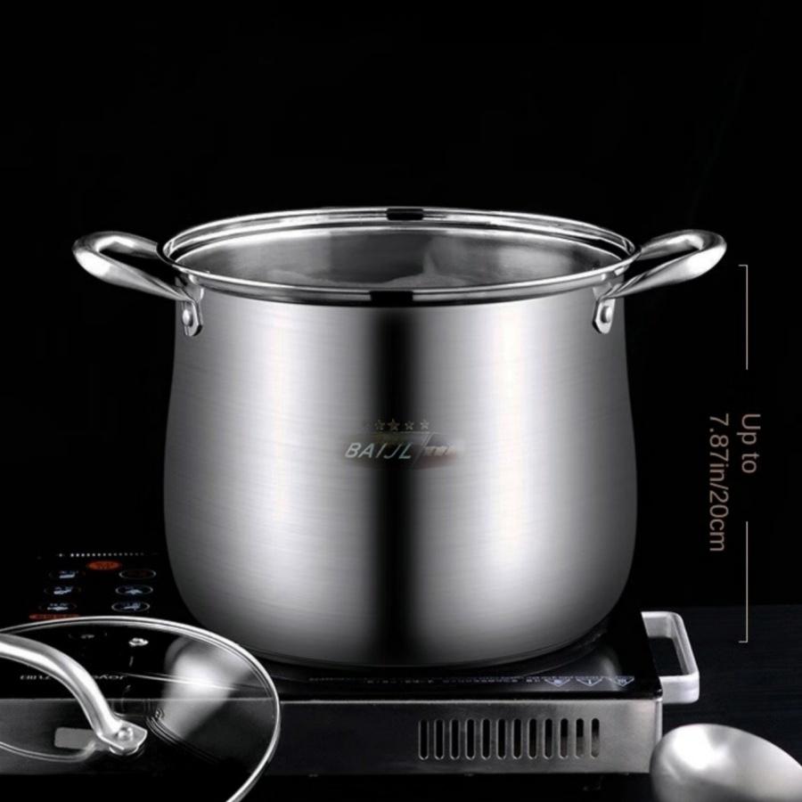 Jiagao Soup Pot SUS304 Stainless Steel Super high Soup Pot Boiling Soup Pot Soup Steaming Pot Fudi Household Cooking Congee Soup